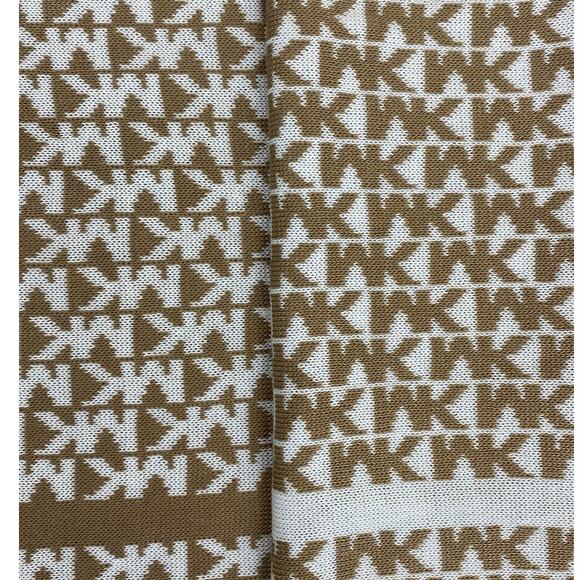 Designer Michael Kors Gold and Cream Reversible Unisex Scarf NEW OS - Picture 3 of 4